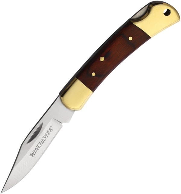 Winchester Small Wood Lockback Knife 2.5in Stainless Steel Blade Wood