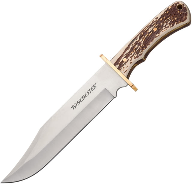 Winchester Extra Large Stag Bowie Knife 8.5in Stainless Steel Blade Stag BLK