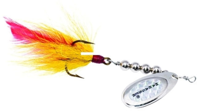 Windels Tackle Company Pike Harasser Bucktail Spinner 5/0 Hook Yellow/Silver #5 Blade 4in