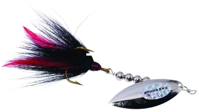 Windels Tackle Company Pike Harasser Magnum Bucktail Spinner 5/0 Hook Black/Silver #5 Blade 6in 3/4oz