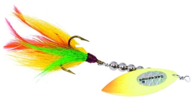 Windels Tackle Company Pike Harasser Magnum Bucktail Spinner 5/0 Hook Perch/Flame #5 Blade 6in 3/4oz