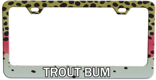 Wingo Outdoors License Plate Frame Rainbow Trout/Trout Bum
