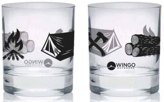 Wingo Outdoors Lowball Glasses 2-Pack 16oz Camp Life