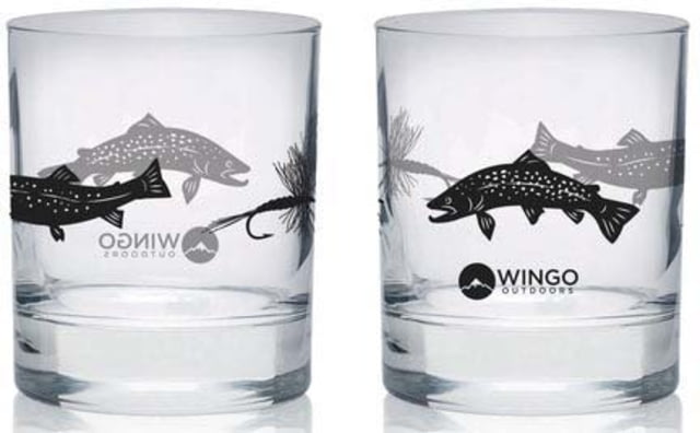 Wingo Outdoors Lowball Glasses 2-Pack 11oz Fly Classics