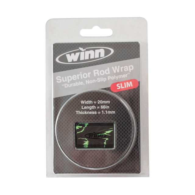 Winn Grips SLIM Rod Grip Overwrap 66in L 20mmW Blk/Lime All-Weather-Durable WD Polymer Material