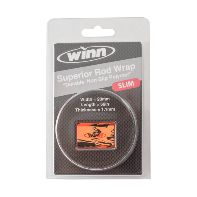 Winn Grips SLIM Rod Grip Overwrap 66in L 20mmW Orange/Blk All-Weather-Durable WD Polymer Material