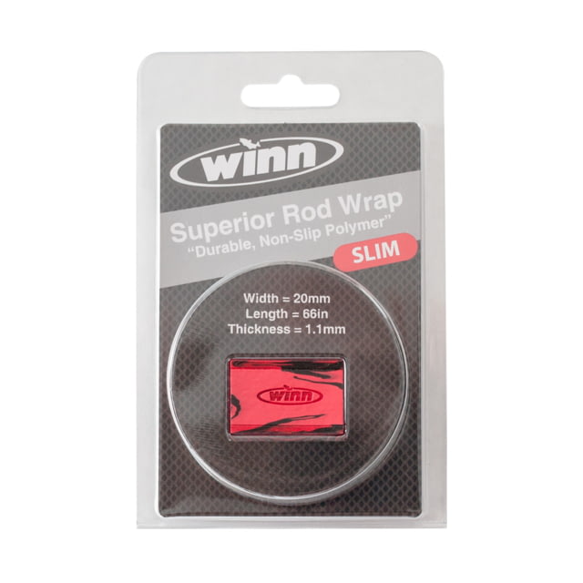 Winn Grips SLIM Rod Grip Overwrap 66in L 20mmW Red/Blk All-Weather-Durable WD Polymer Material