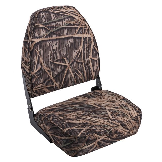 Wise High Back Camo Boat Seat Shadow Grass Blades Medium