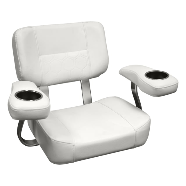 Wise Deluxe Helm Chair w/ Arms & Dual Cup Holders White Medium