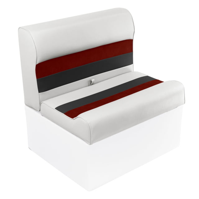 Wise Deluxe Pontoon 27in Bench Seat Cushions Only White/Red/Charcoal Large