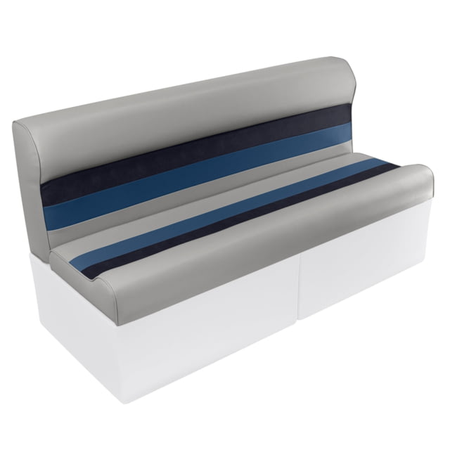 Wise Deluxe Pontoon 55in Pontoon Bench Seat Cushions Only Grey/Navy/Blue Large