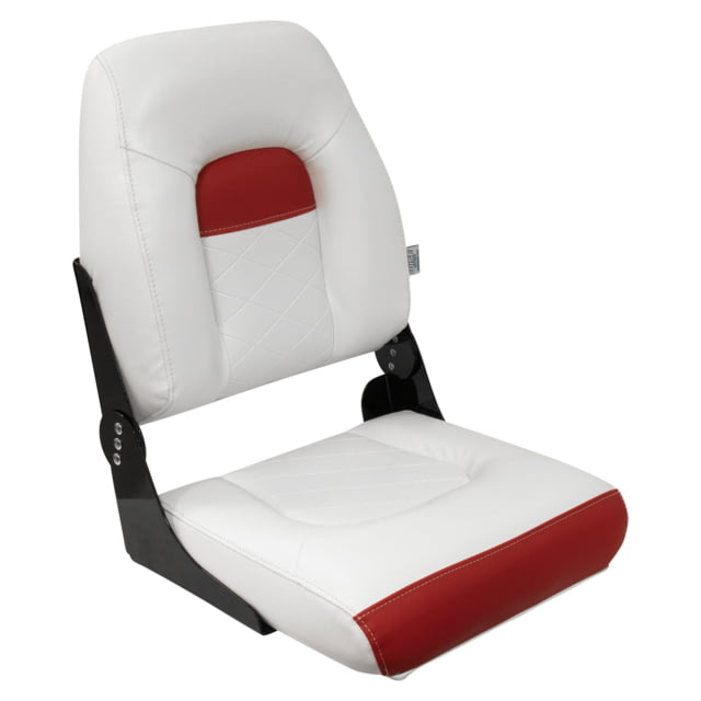 Wise Wise DLX Pontoon Fold Down Seat Brite White/Crimson Red Medium