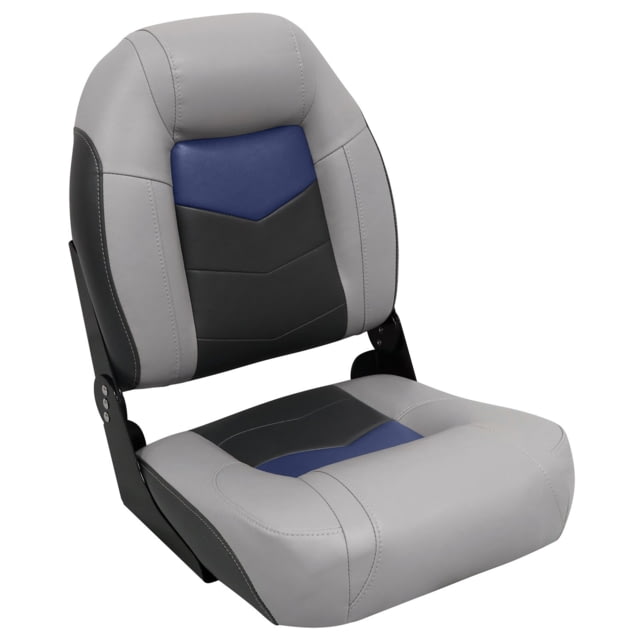 Wise Pro-Angler Folding Boat Seat Marble Grey/Blueberry Ss/Charcoal Medium