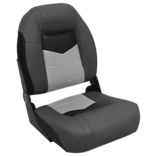 Wise Pro-Angler Folding Boat Seat Charcoal/Black/Marble Grey Medium