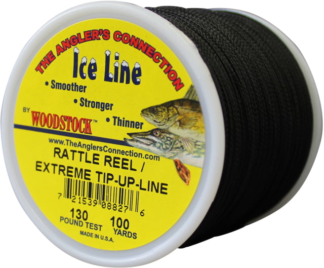 Woodstock Black Nylon Rattle Reel and Extreme Tip-up Line 100 Yard 130LB