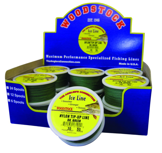 Woodstock Tip-Up Line Green Number 30 50Yd 12/Display