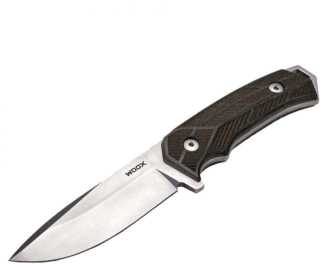 WOOX Rock 62 Fixed Blade Knife 4.25 in Drop Point Stonewashed Sleipner Steel Blade Plain German Micarta Handle