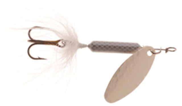 Worden's Rooster Tail In-Line Spinner 2 1/2in 1/6 oz Treble Hook Hammered Silver White