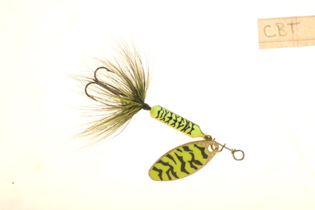 Worden's Rooster Tail In-Line Spinner 2 1/4in 1/8 oz Treble Hook Chartreuse Black Tiger