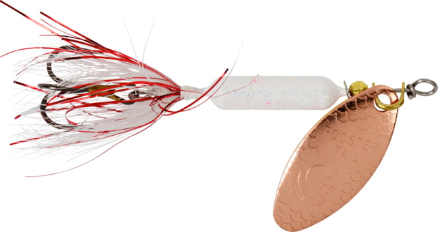 Worden's Rooster Tail In-Line Spinner 2 1/4in 1/8 oz Treble Hook Copper Tinsel Glitter White