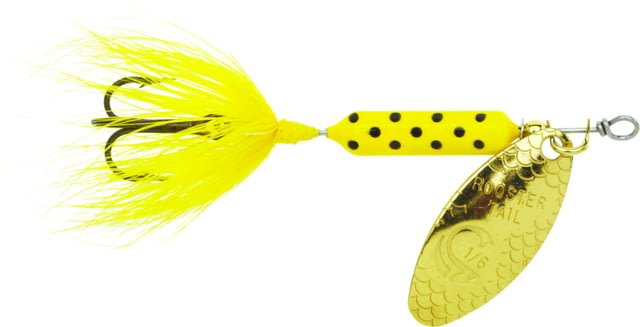 Worden's Rooster Tail In-Line Spinner 2 1/4in 1/8 oz Treble Hook Yellow Dalmation