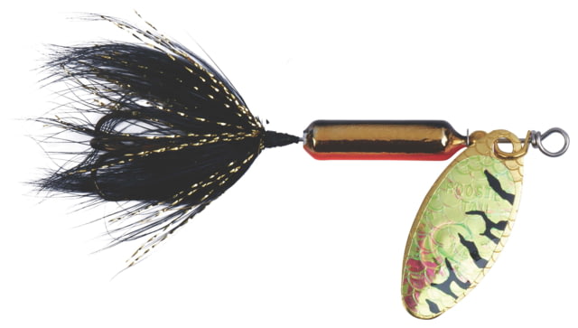 Worden's Rooster Tail In-Line Spinner 2 1/4in 1/8oz Treble Hook Gold Flame Tiger