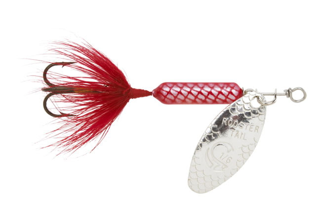 Worden's Rooster Tail In-Line Spinner 2 3/4in 1/4 oz Treble Hook Red