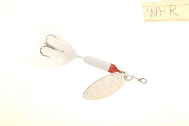 Worden's Rooster Tail In-Line Spinner 2 3/4in 1/4 oz Treble Hook White Red