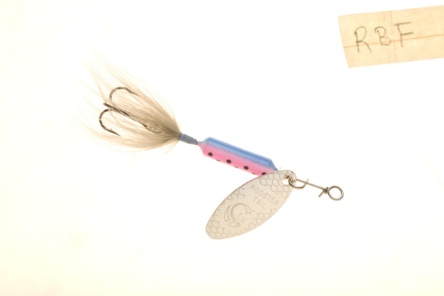 Worden's Rooster Tail In-Line Spinner 2in 1/16 oz Treble Hook Rainbow Fry Silver Greyhackle