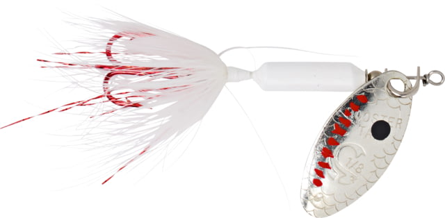 Worden's Rooster Tail In-Line Spinner 2in 1/16 oz Treble Hook Snow with Red Hook