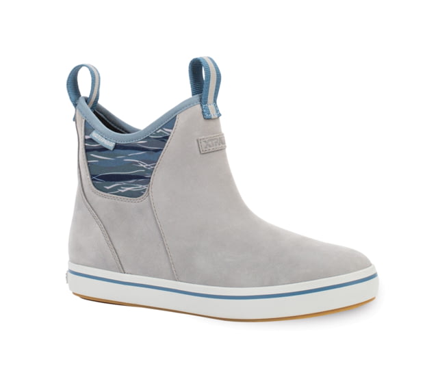 Xtratuf Leather 6 in Ankle Deck Boot - Women's Gray/ISA Dolphin/Blue Mirage/WavePrint 10