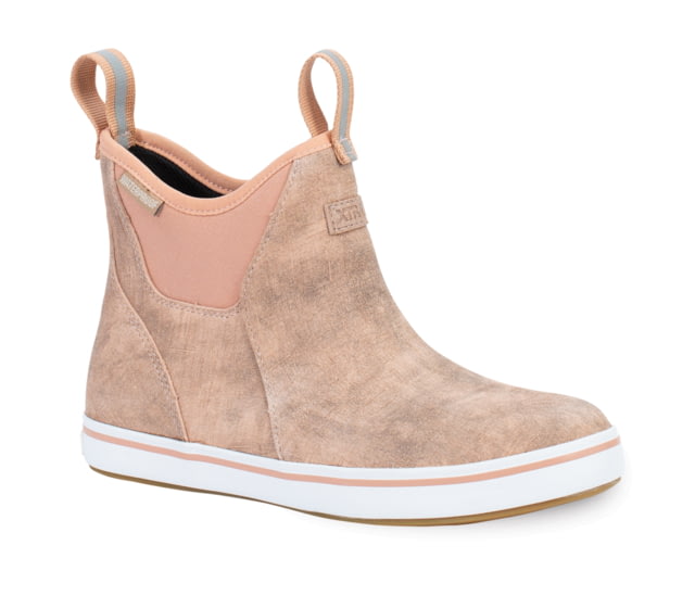 Xtratuf Leather 6 in Ankle Deck Boot - Women's Pink/Late Add/Wave Wash/Caf Cream 5