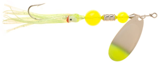 Yakima Bait Flash Glo UV Squid Casting Spinner 1/2 oz Nickel Chartreuse Tip with Chartreuse Squid