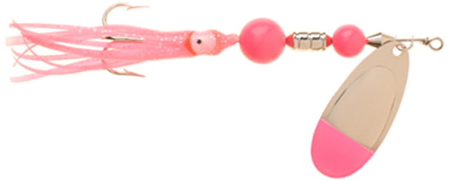 Yakima Bait Flash Glo UV Squid Casting Spinner 1/2 oz Nickel Pink Tip with Pink Squid