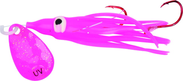 Yakima Bait Tight Line Kokanee Rig Trolling Spinner w/1-1/2in Squid Body 1 3/4in Glitter Pink