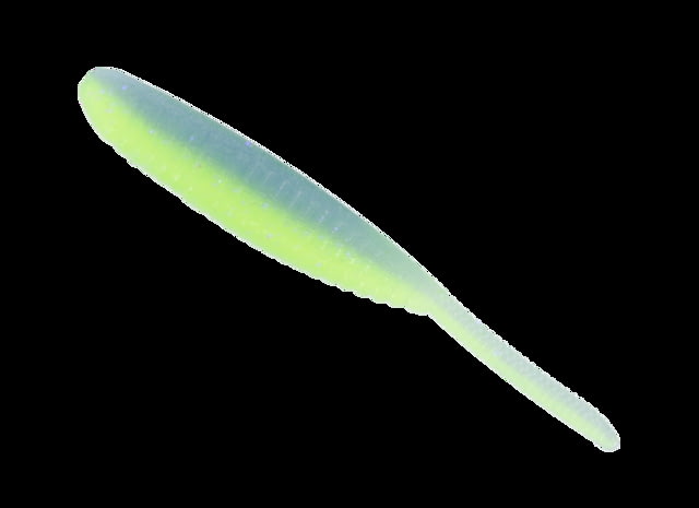 Yamamoto Baits Yamamoto Baits 3in Shad Shape Worm 10 pack Electric Blue-Chartreuse