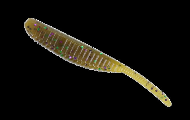 Yamamoto Baits Yamamoto Baits 3in Shad Shape Worm 10 pack Green Pumpkin-Green-Purple