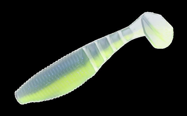 Yamamoto Baits Paddle Tail Zako Soft Bait 5 4in Electric Blue-Chartreuse