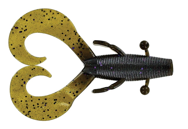 Yamamoto Baits Cowboy Creature Bait 4in 7pk Dark Pumpkin w/Purple Black Emerald Flake