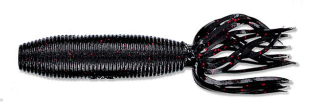 Yamamoto Baits Fat Ika Soft Bait 10 4in Black with Small Red Flake