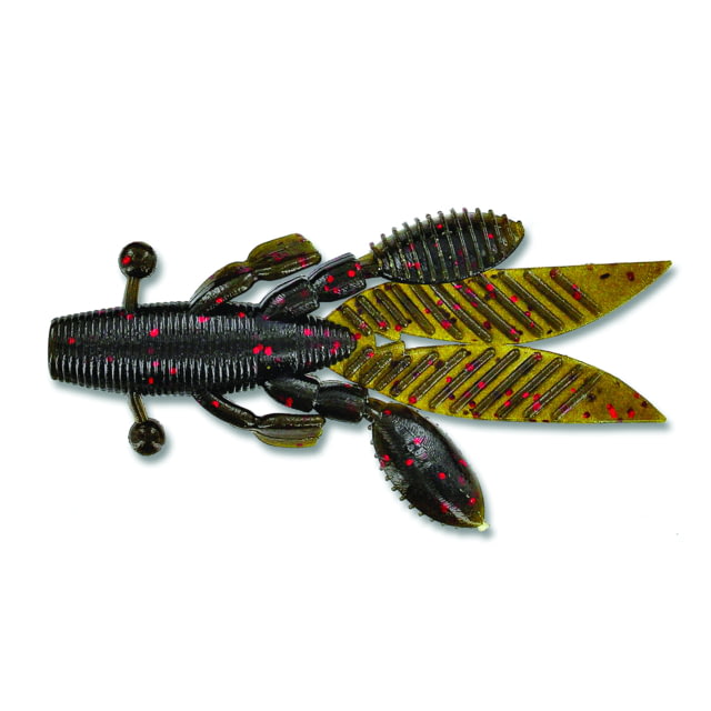 Yamamoto Baits Flappin' Hog Creature Bait 4.5in 5pk Green Pumpkin with Large Red