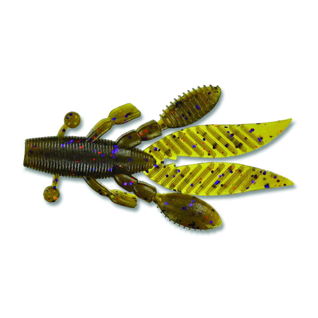 Yamamoto Baits Flappin' Hog Creature Bait 4.5in 5pk Green Pumpkin with Purple & Small Copper