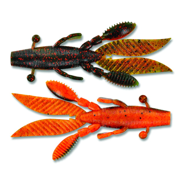 Yamamoto Baits Flappin' Hog Creature Bait 4.5in 5pk Watermelon with Copper Flake & Orange with Red Flake