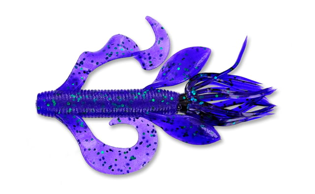 Yamamoto Baits Kreature 4in 7pk Junebug Purple with Emerald Flake