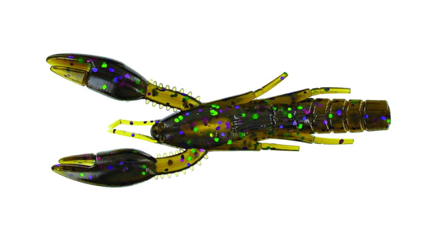 Yamamoto Baits PsychoDad Crawdad Bait 4in 5pk Green Pumpkin with Large Green & Large Purple