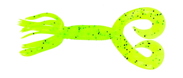Yamamoto Baits Double Tail 5in Hula Grub 10 Pack Chartreuse with Large Black