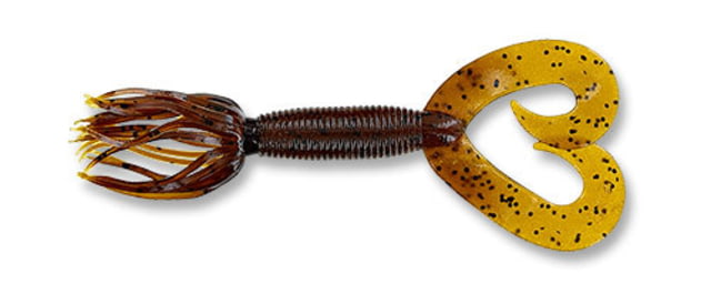 Yamamoto Baits Double Tail 5in Hula Grub 10 Pack Dark Pumpkin with Large Black