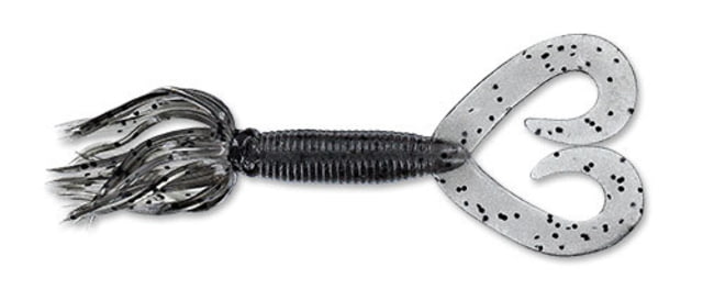 Yamamoto Baits Double Tail 5in Hula Grub 10 Pack Smoke with Large Black