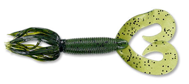 Yamamoto Baits Double Tail Hula Grub 10 Pack 4in Watermelon with Large Black