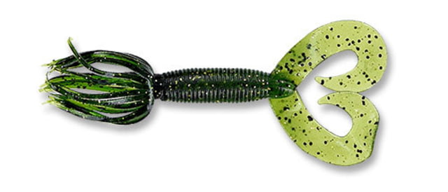 Yamamoto Baits Double Tail 5in Hula Grub 10 Pack Watermelon with Large Black & Small Gold